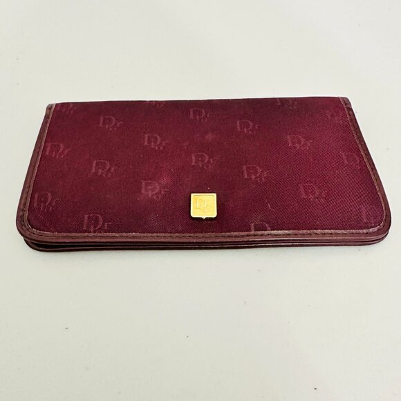 CHRISTIAN DIOR MONOGRAM JACQUARD AND LEATHER BIFOLD CHECKBOOK TRAVEL WALLET - Picture 6 of 9
